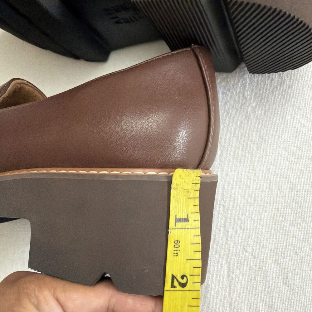 Women’s 7W Naturalizer Cabaret Lug Chunky Sole Loafer Rich Brown Leather Uppers - Picture 14 of 16